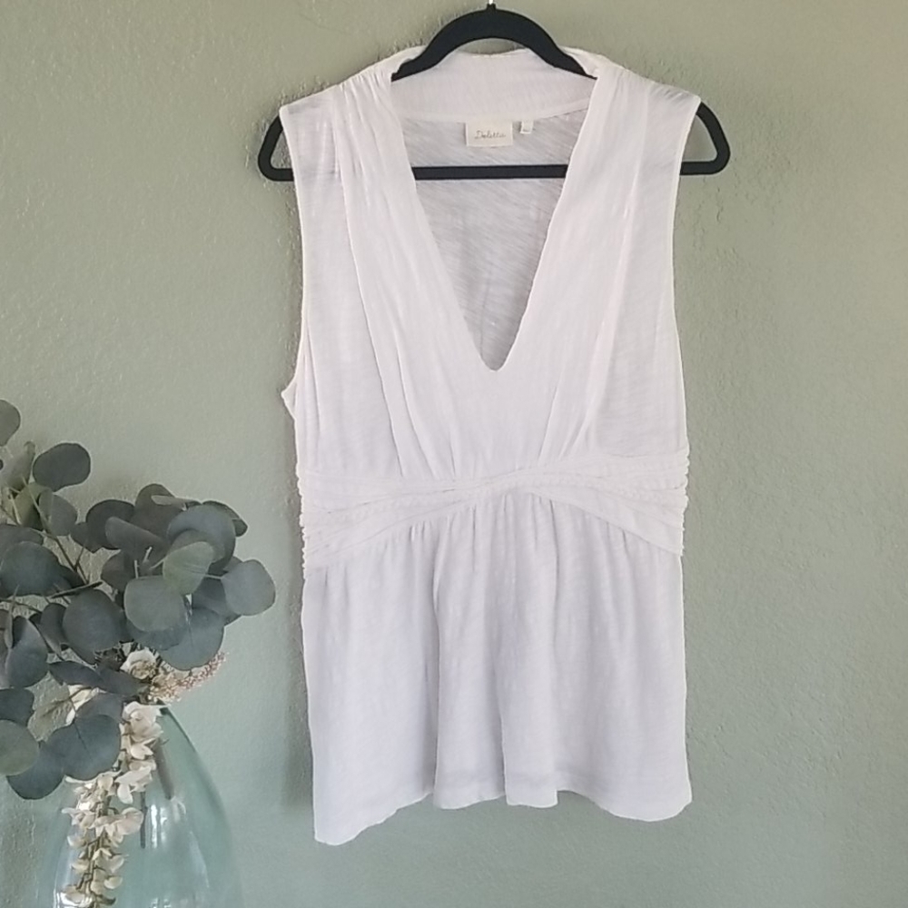 ANTHROPOLOGIE "Deletta" white top